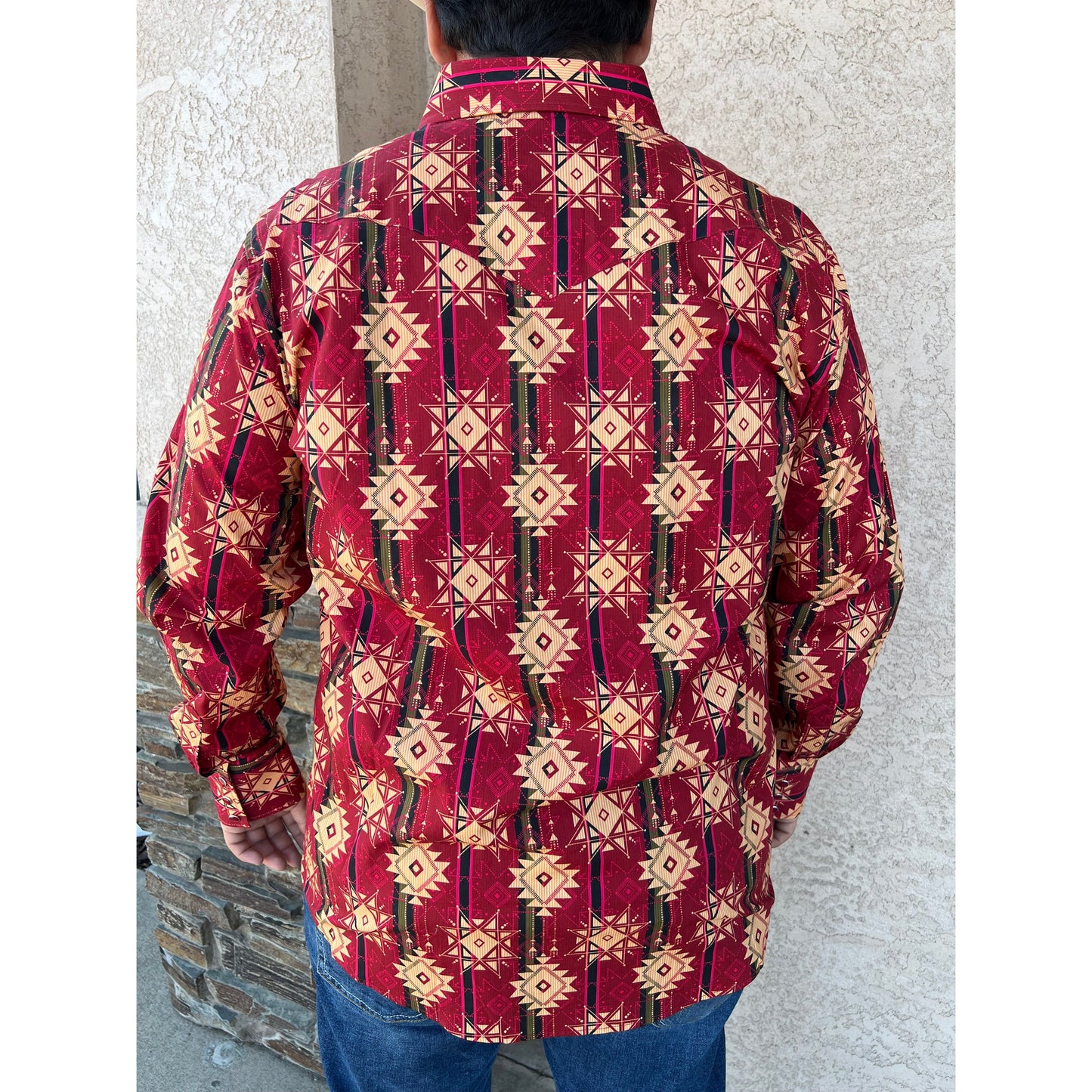 Camisa Vaquera Pavini "Roja Tribal"