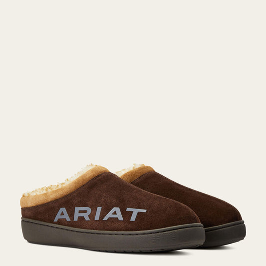 Ariat Men's Logo Hooded Back Chocolate Slipper