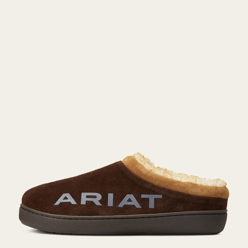 Ariat Men's Logo Hooded Back Chocolate Slipper