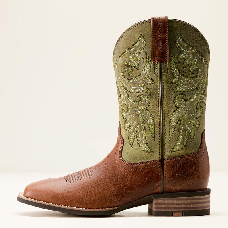 Ariat Men's Slingshot Dark Tan/Easy Green Cowboy Boot