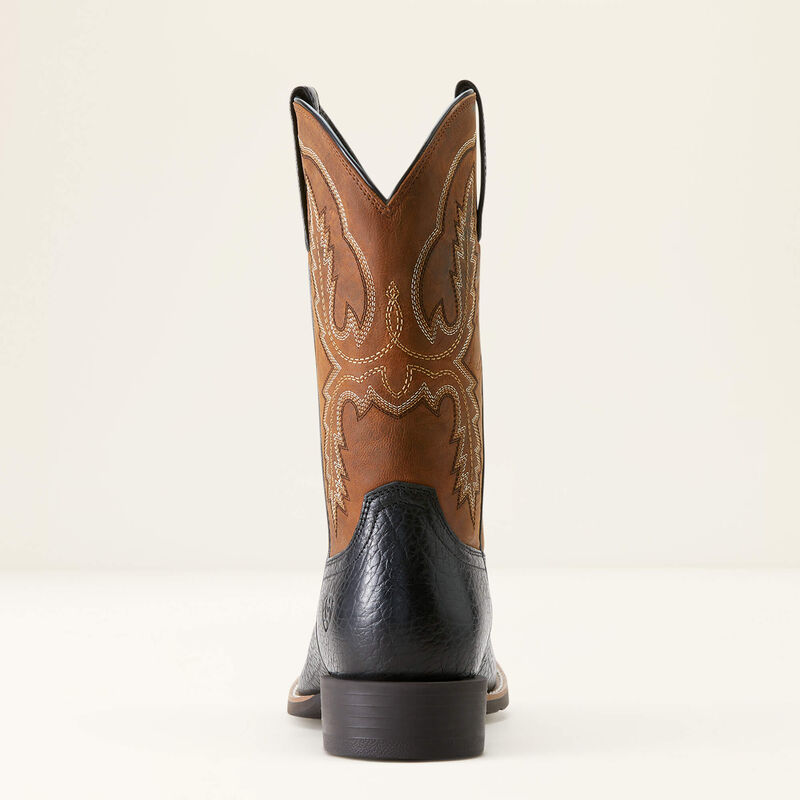 Ariat Men's Sport Stratten Black Adobe/Weathered Chestnut Cowboy Boot