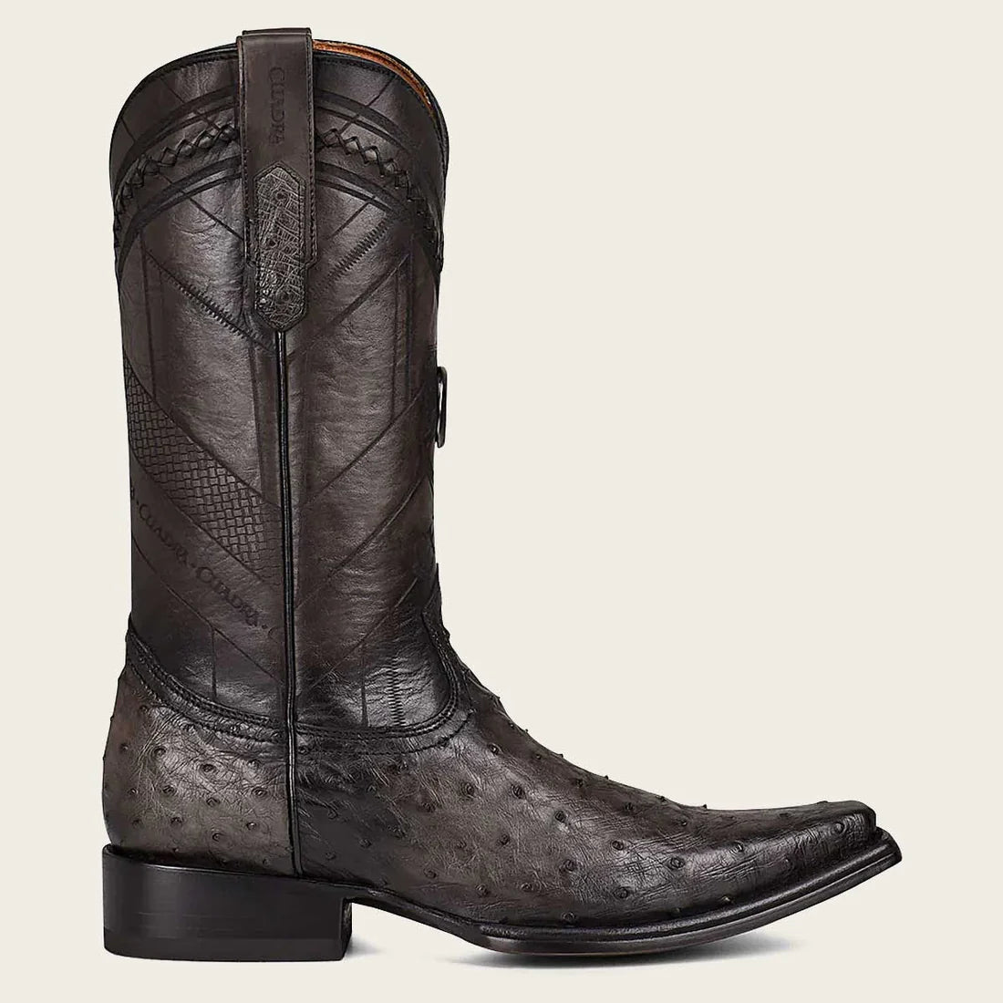 Cuadra Hombre Avestruz Flame Gris Botas