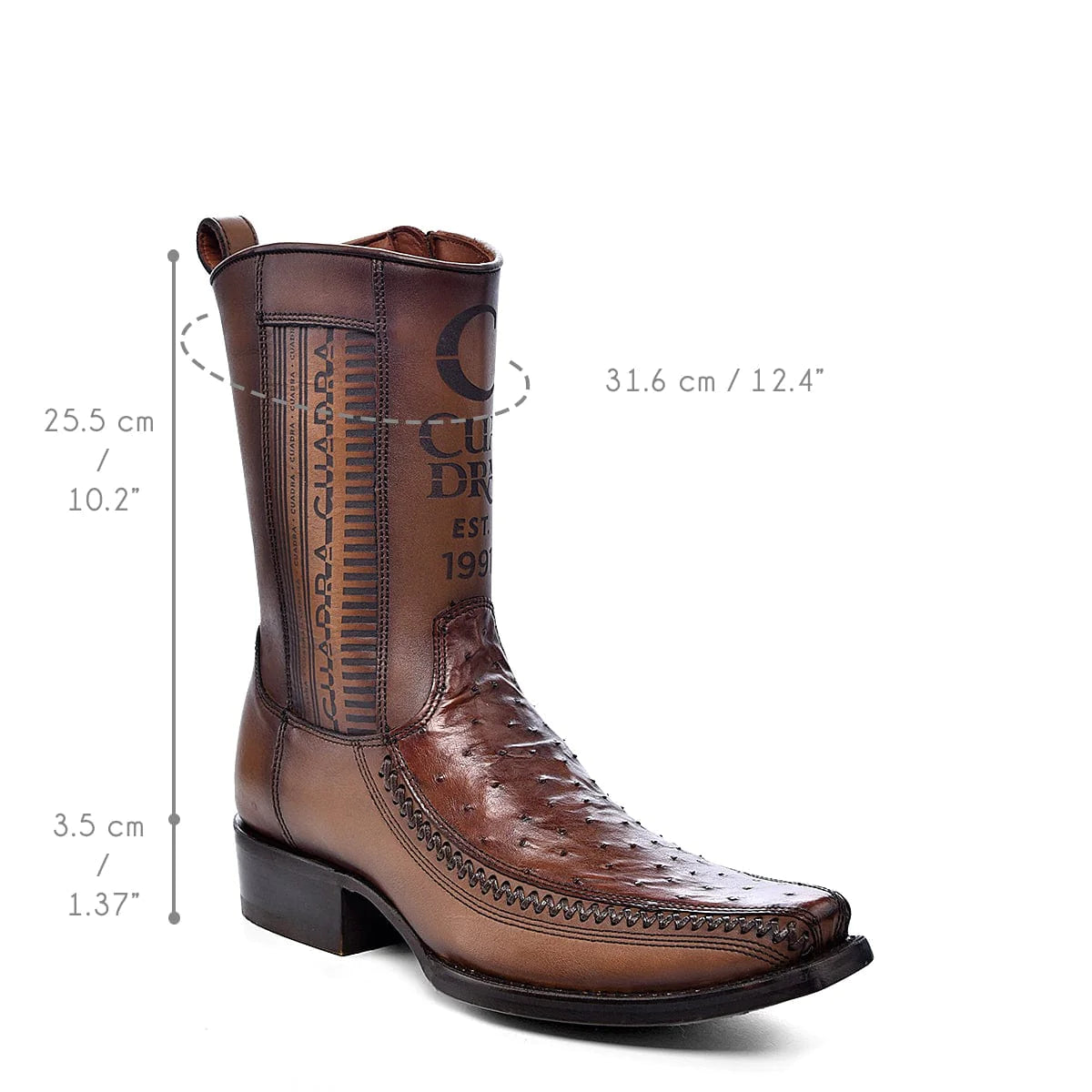 Cuadra Hombre Bota de Avestruz Moroni Castaño