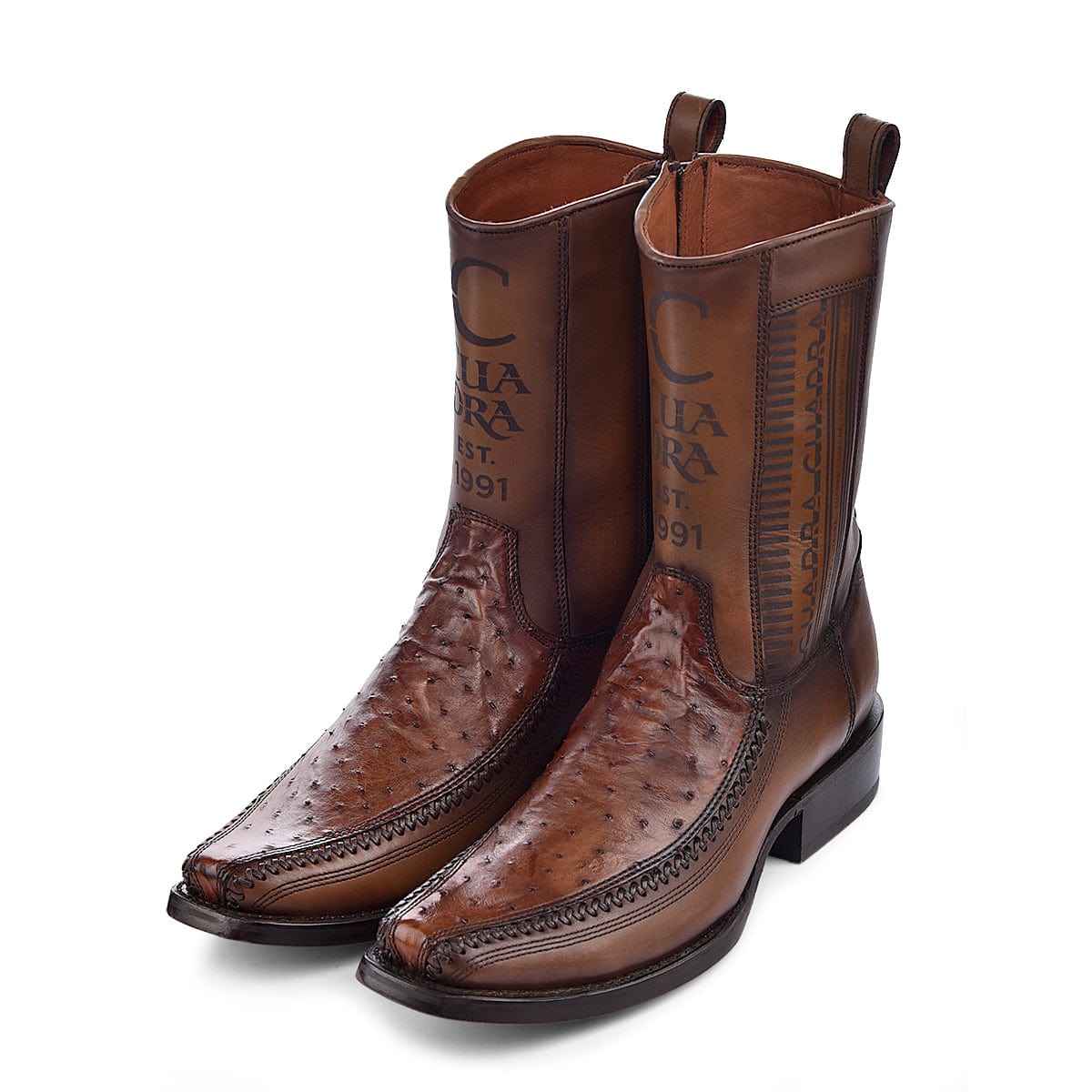 Cuadra Hombre Bota de Avestruz Moroni Castaño