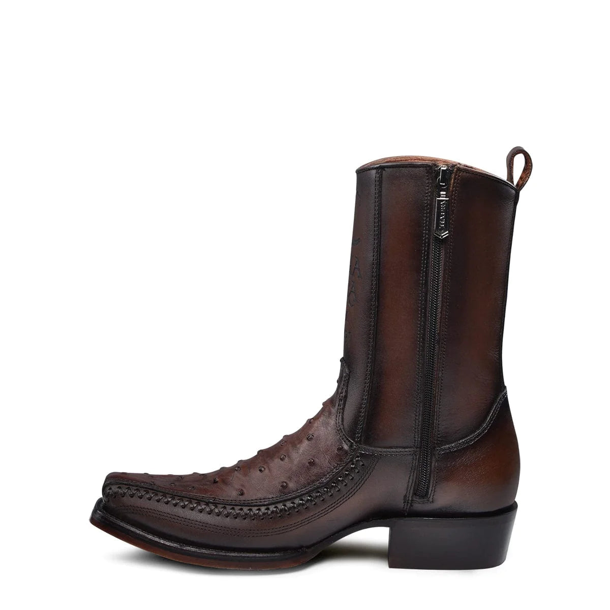 Cuadra Hombre Bota de Avestruz Flame Chocolate