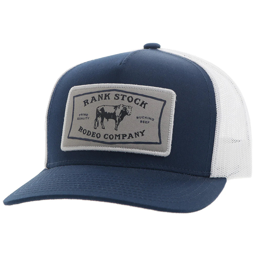 Hooey Rank Stock Navy/White w/Grey/White Patch Snapback