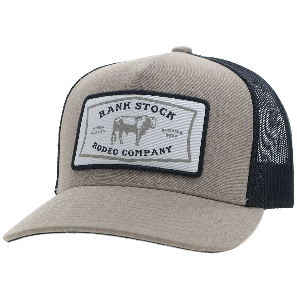 Hooey Rank Stock Tan/Black w/White/Black Patch Snapback