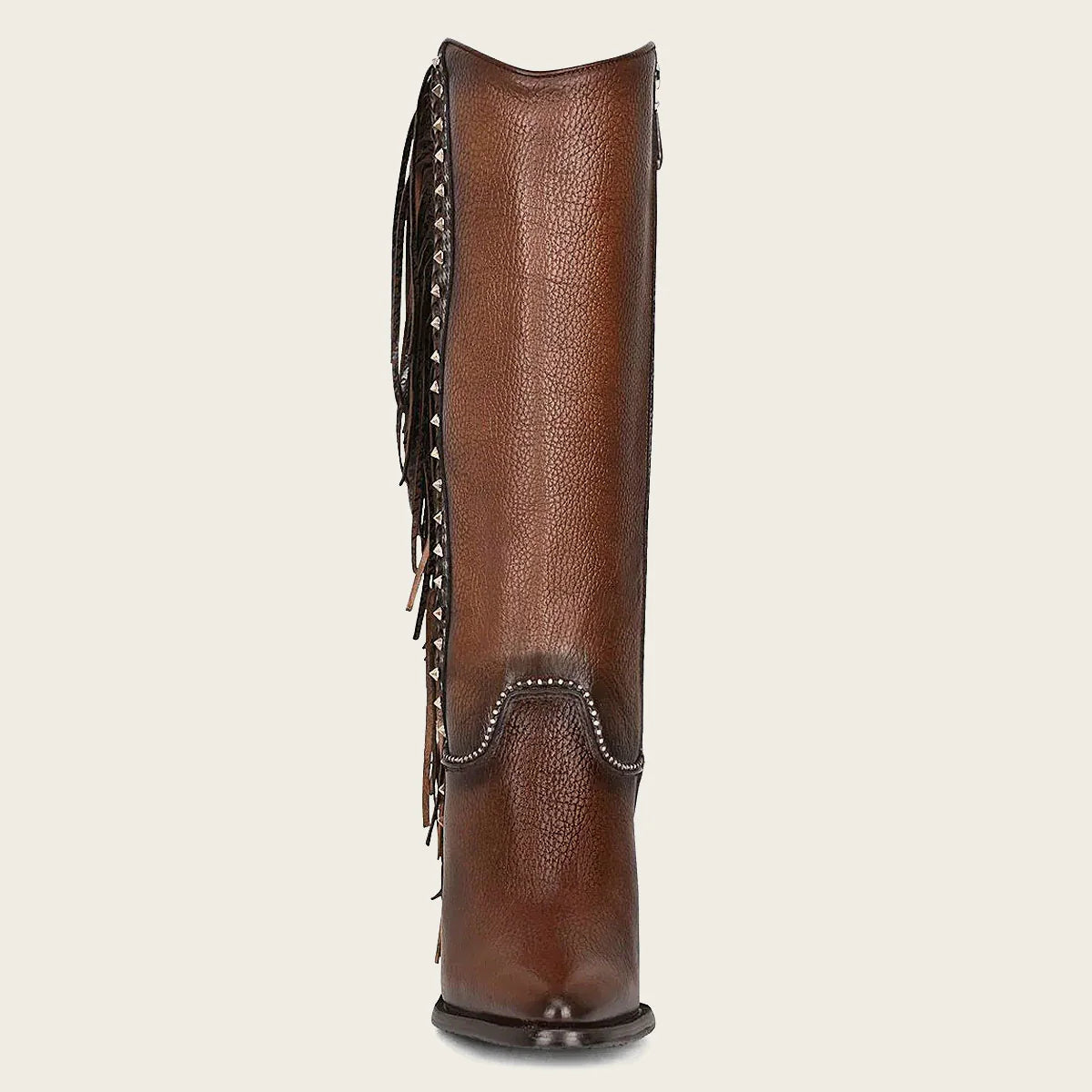 Cuadra Women's Handmade Braiding Brown Leather Tall Boot