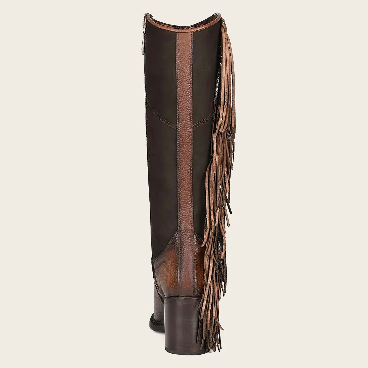 Cuadra Women's Handmade Braiding Brown Leather Tall Boot