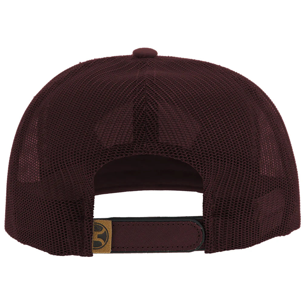 Hooey Cavvy Punchy Maroon W/ Leather Patch Snapback