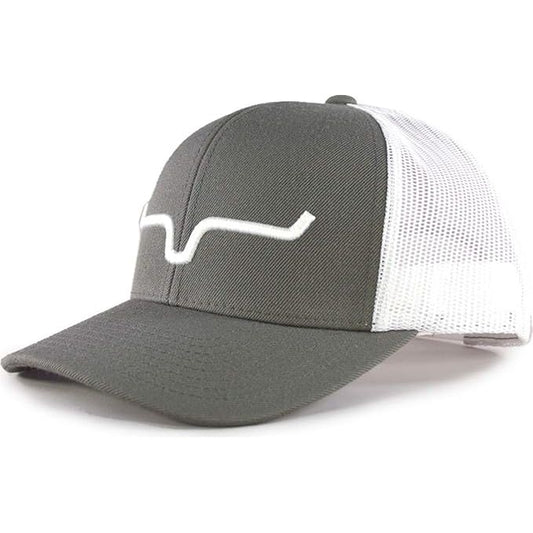 KIMES RANCH WEEKLY TRUCKER CHARCOAL/WHITE CAP