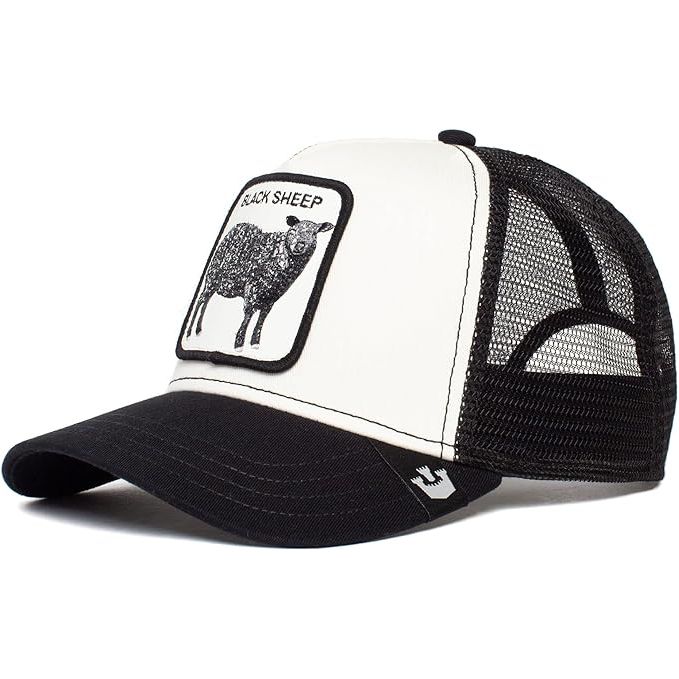 GOORIN BROS. BLACK/WHITE SHEEP TRUCKER HAT