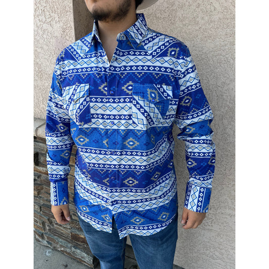 Camisa Vaquera Pavini "Azul Tribal"