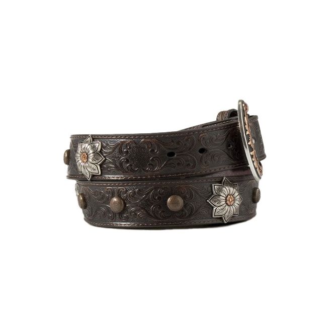 Ariat Women's Brown Flower Medallion Western Belt