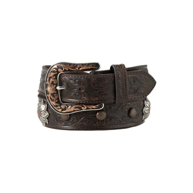 Ariat Women's Brown Flower Medallion Western Belt