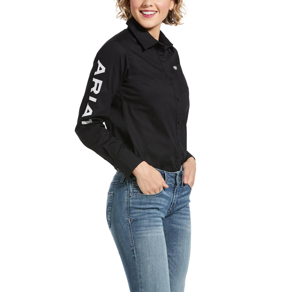 Ariat Women's Team Kirby Long Sleeve Shirt, Black