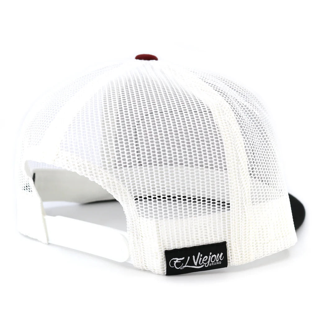 El Viejon Azteca Black/Maroon/White Flat Gorra