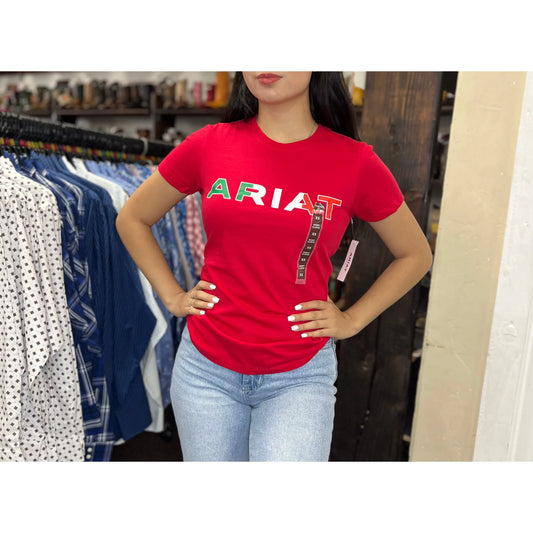 Ariat Women's Mexico Logo Red Graphic T-Shirt