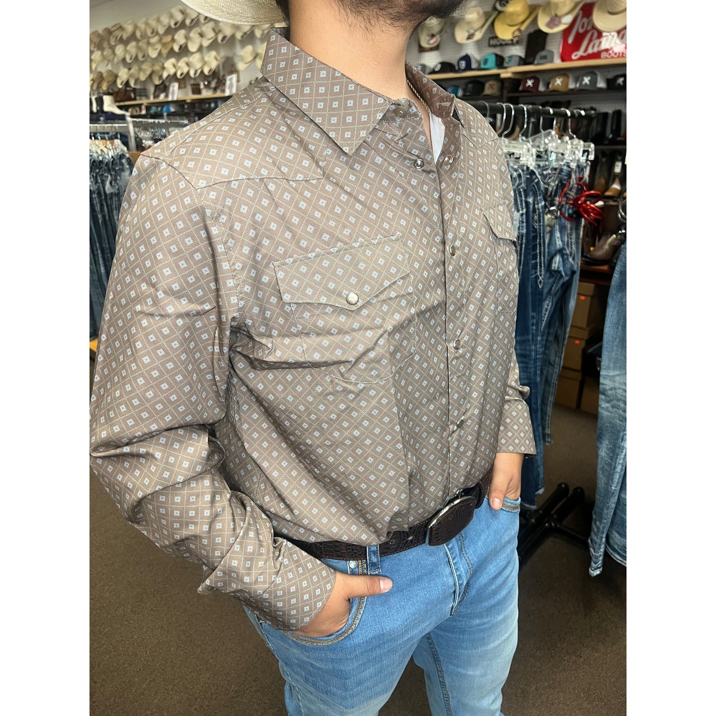 Camisa Vaquera Pavini "Diamante" (Cafe)