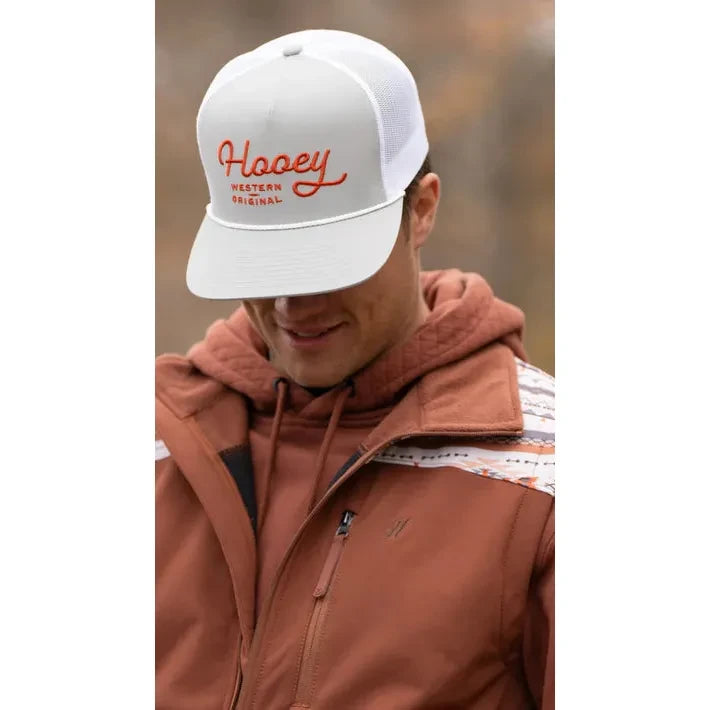 Hooey OG Grey/White W/ Orange Stitching Snapback