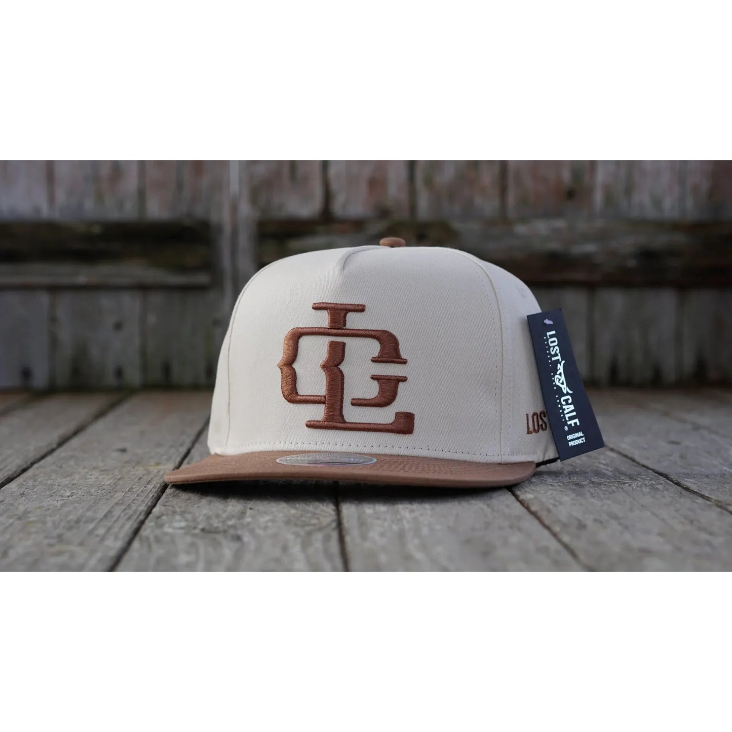 Lost Calf Logo Curved Brown Cap