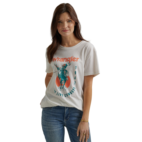 Wrangler Women's Long Live Cowboys Boyfriend T-Shirt – El Charro ...