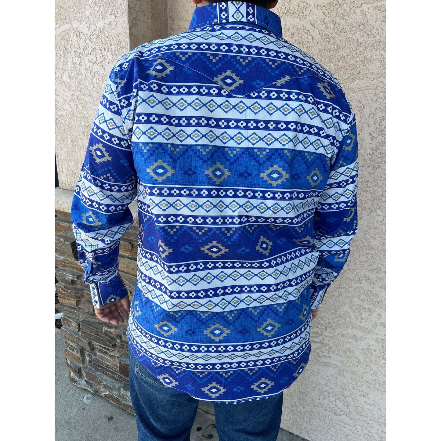 Camisa Vaquera Pavini "Azul Tribal"