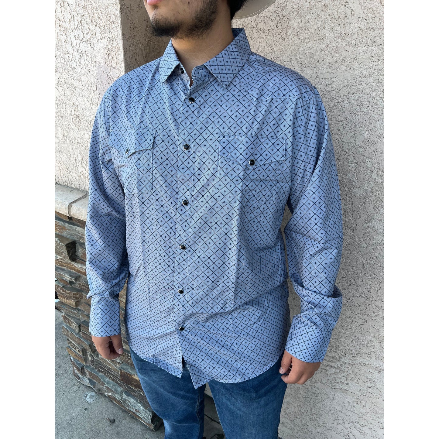 Camisa Vaquera Pavini "Diamantado" (Gris)