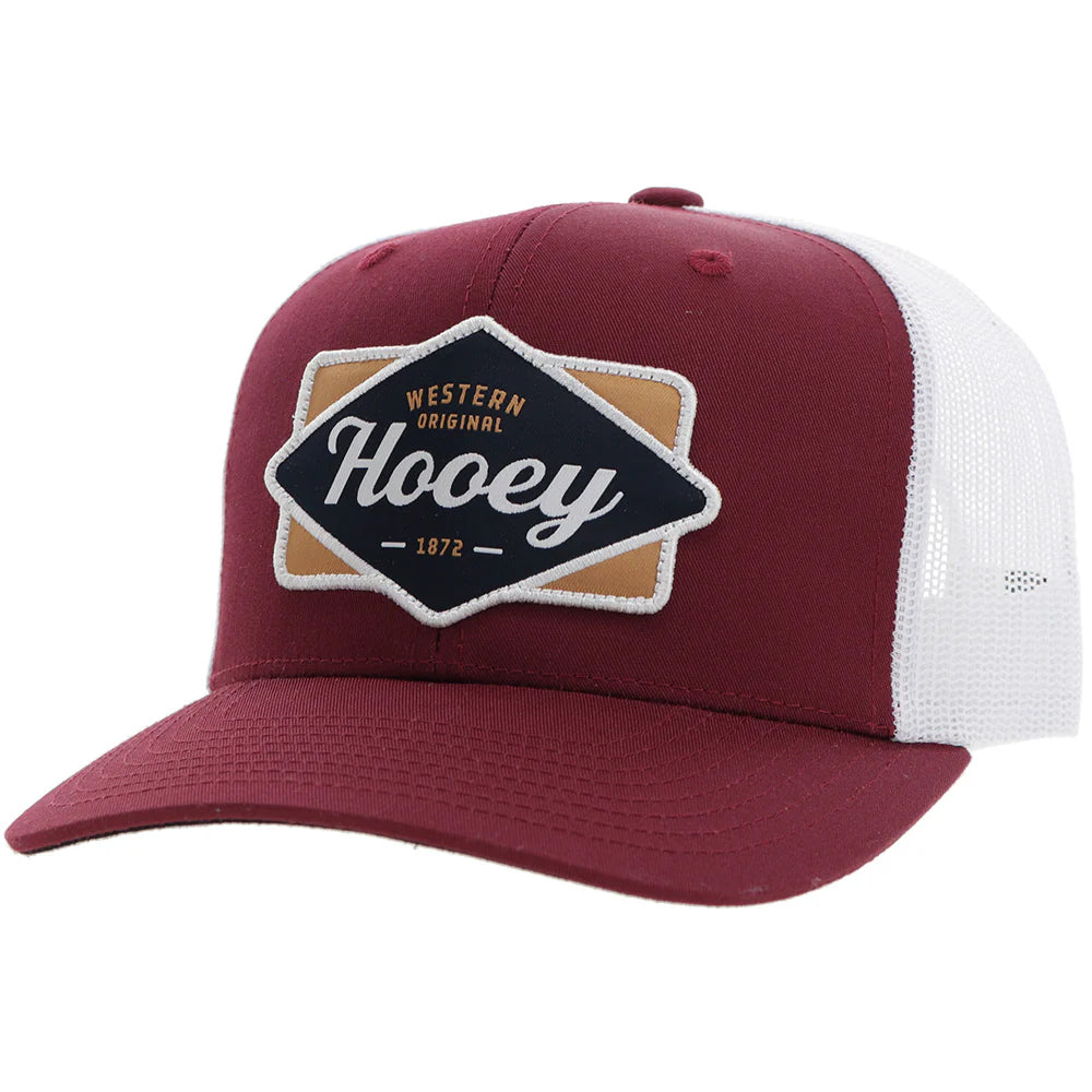 Hooey Diamond Red/White w/Black/White/Tan Patch Snapback