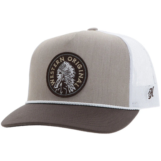 Hooey Quanah Tan/White w/Brown/White Circle Patch Snapback