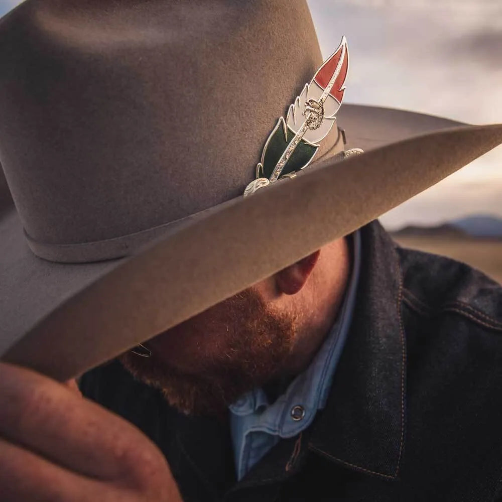 Montana Silversmiths, Mexico Flag Hat Feather (Silver)