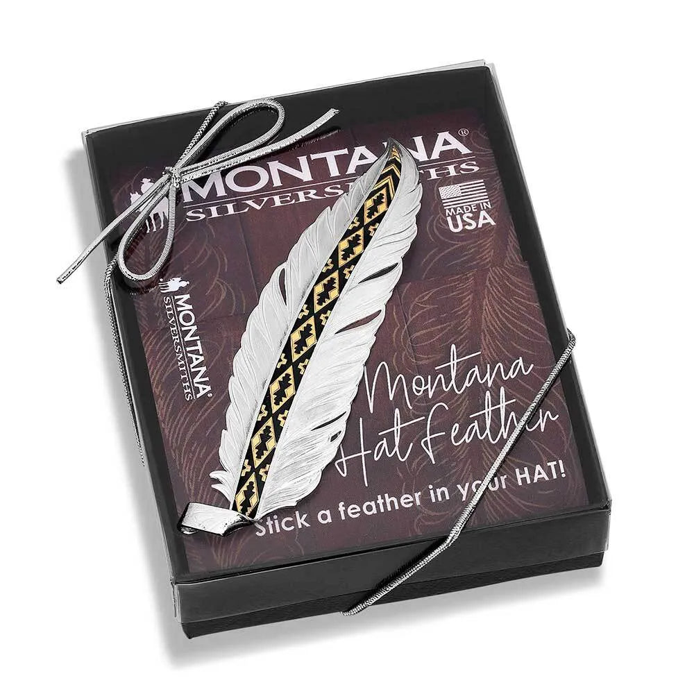 Montana Silversmiths, Trust and Honor Hat Feather (Silver)