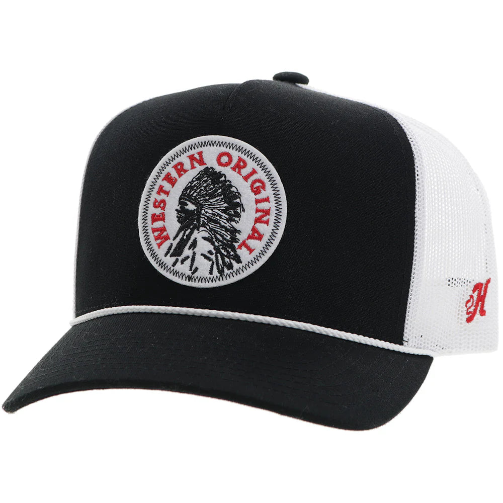 Hooey Quanah Black/White w/Red/White Patch Snapback