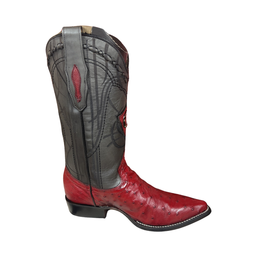 Cuadra Hombre Avestruz Rojo Botas