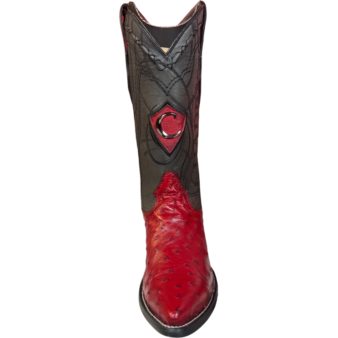 Cuadra Hombre Avestruz Rojo Botas