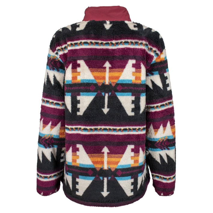 Hooey Ladies Aztec Multi-Color Fleece Pullover Sweatshirt