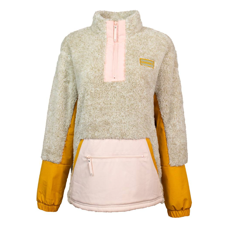 Hooey Ladies Fleece Pullover Tan, Yellow, Pink Detailing