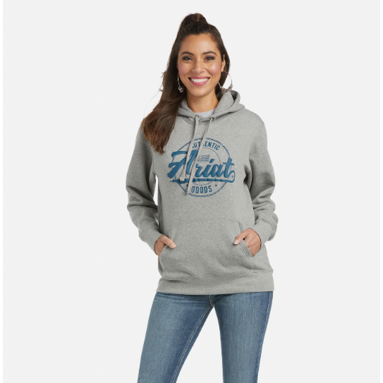 Ariat Women's R.E.A.L. Heather Grey, Graphic Logo Hoodie