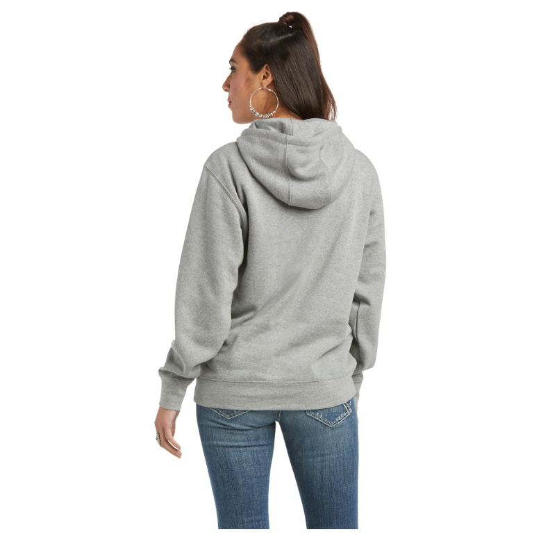 Ariat Women's R.E.A.L. Heather Grey, Graphic Logo Hoodie