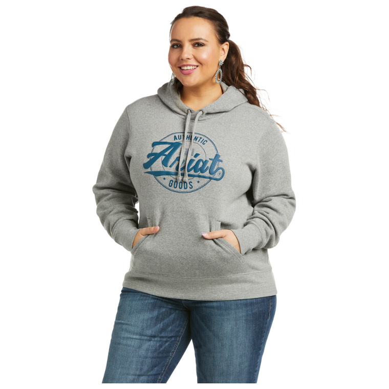 Ariat Women's R.E.A.L. Heather Grey, Graphic Logo Hoodie