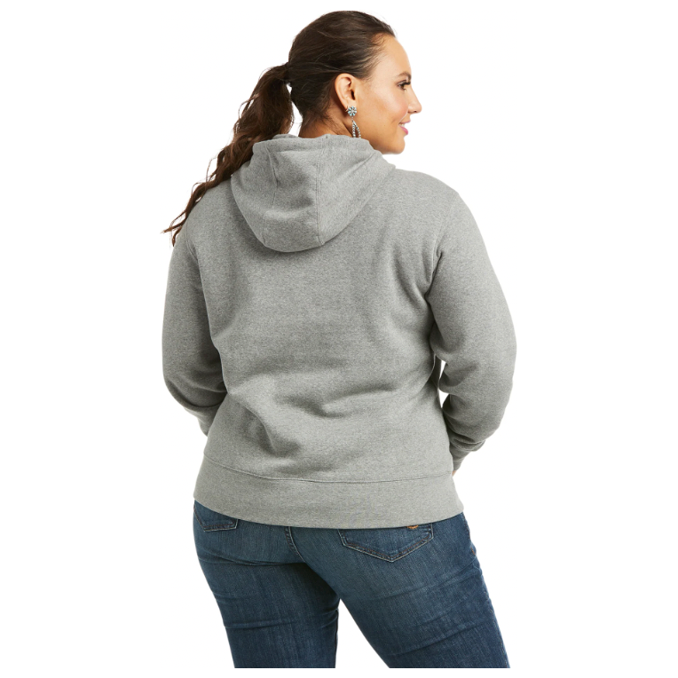 Ariat Women's R.E.A.L. Heather Grey, Graphic Logo Hoodie