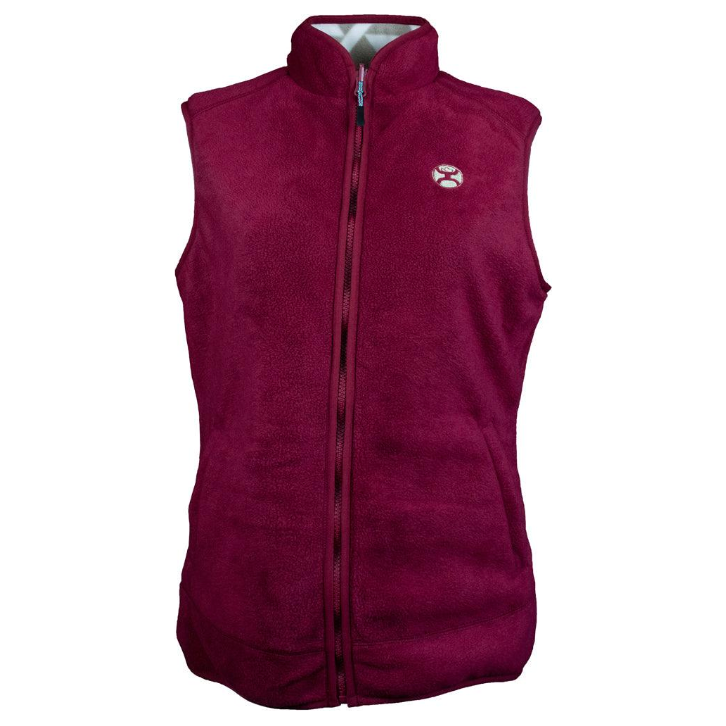 Hooey Ladies Reversible Fleece Vest, Burgundy