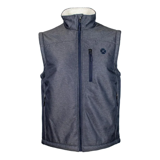 Hooey Softshell Vest, Denim with Sherpa