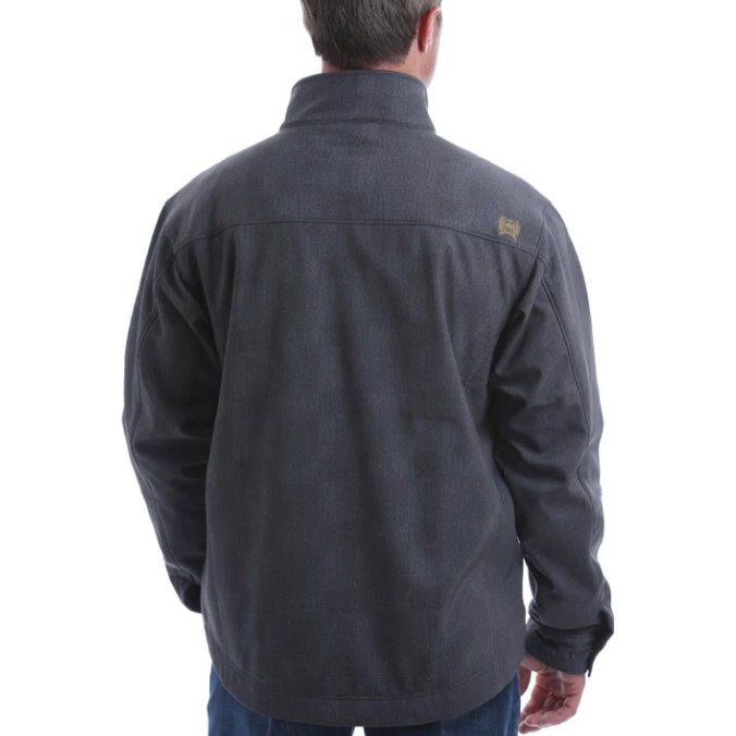 Cinch Mens Printed Bonded Jacket, Charcoal and Tobacco