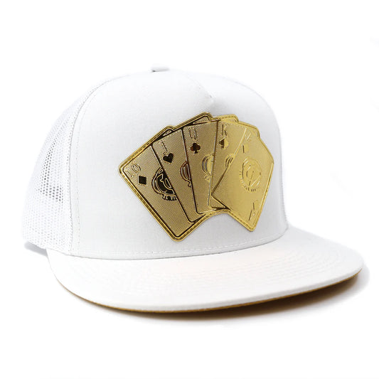 El Viejon Baraja De Oro White Flat Gorra