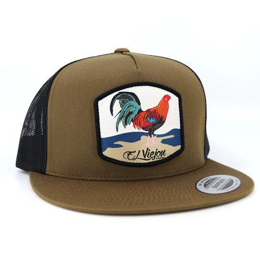 El Viejon Gallo Coyote/Black Gorra Visera Plana