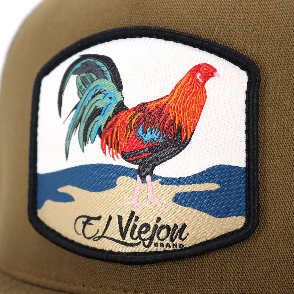 El Viejon Gallo Coyote/Black Gorra Visera Plana