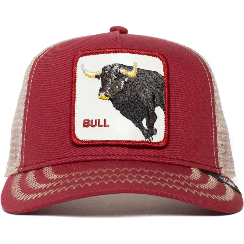 GOORIN BROS. BULL BURGANDY TRUCKER HAT