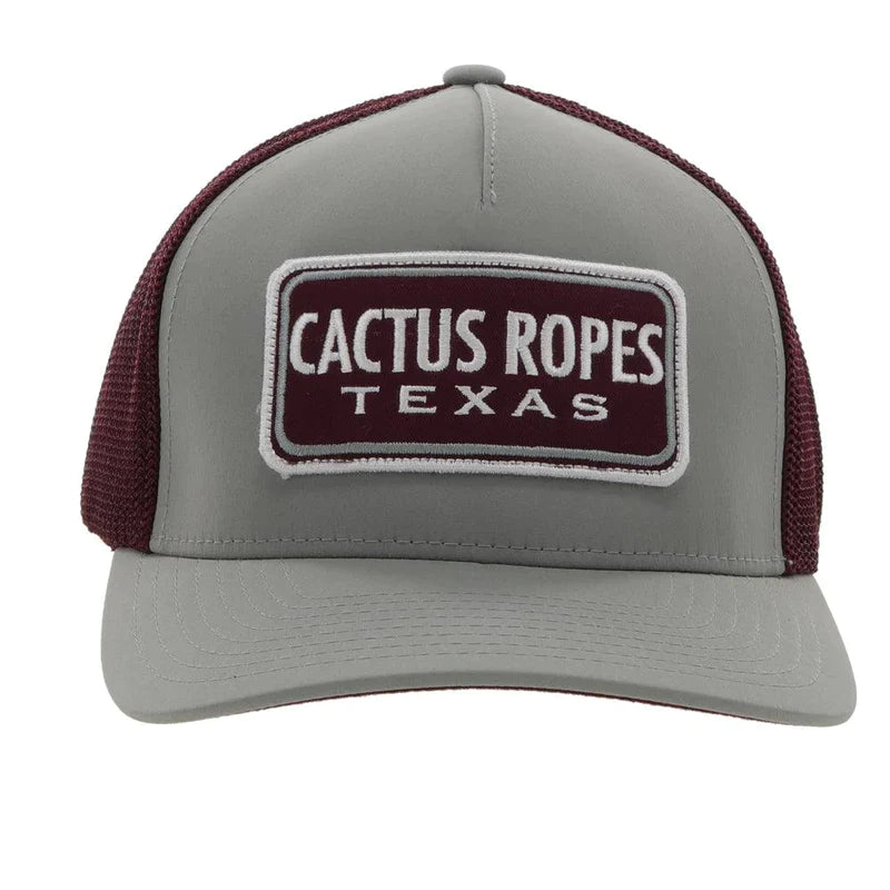 Hooey Cactus Rope Grey/Maroon FlexFit Cap