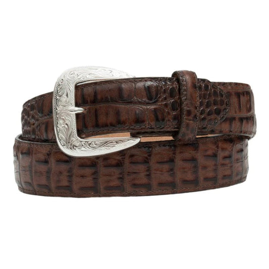 Tony Lama Men's Chocolate Caiman Western Belt